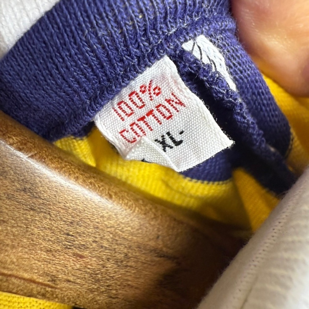 Vintage Gant Polo Shirt Mens XL Yellow Blue The Rugger Striped Deadstock 70s ivy - Picture 7 of 9